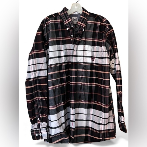 Cinch Other - Cinch Shirt Mens Medium Button Plaid Western Black Red L/S Rodeo Cowboy/47X29”